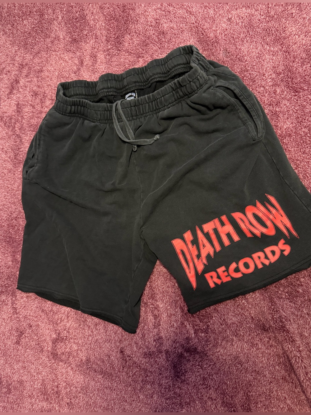 Death Row Records Black Kids' Shorts with Red Logo